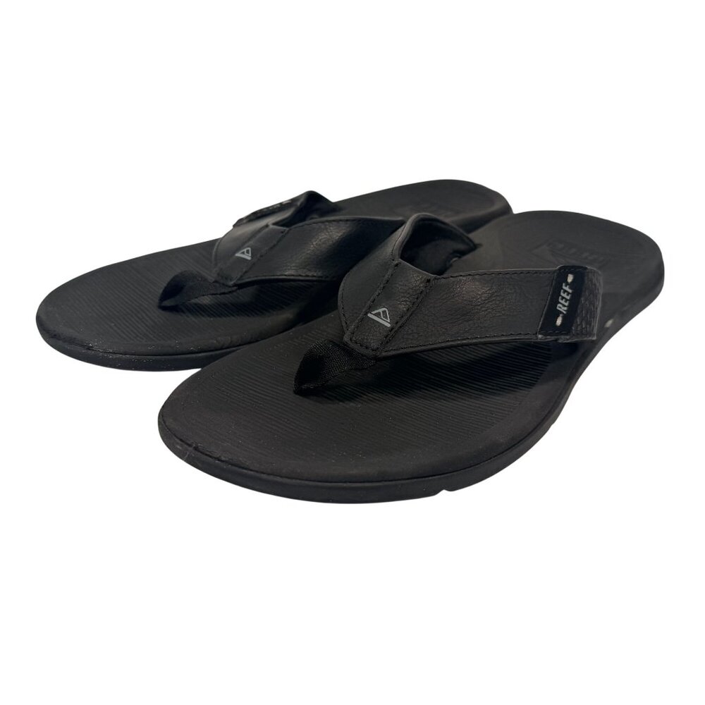 Reef Black Santa Anna Mens Flip Flops Sandals Size 9 Beach Casual Shoes - Picture 8 of 10